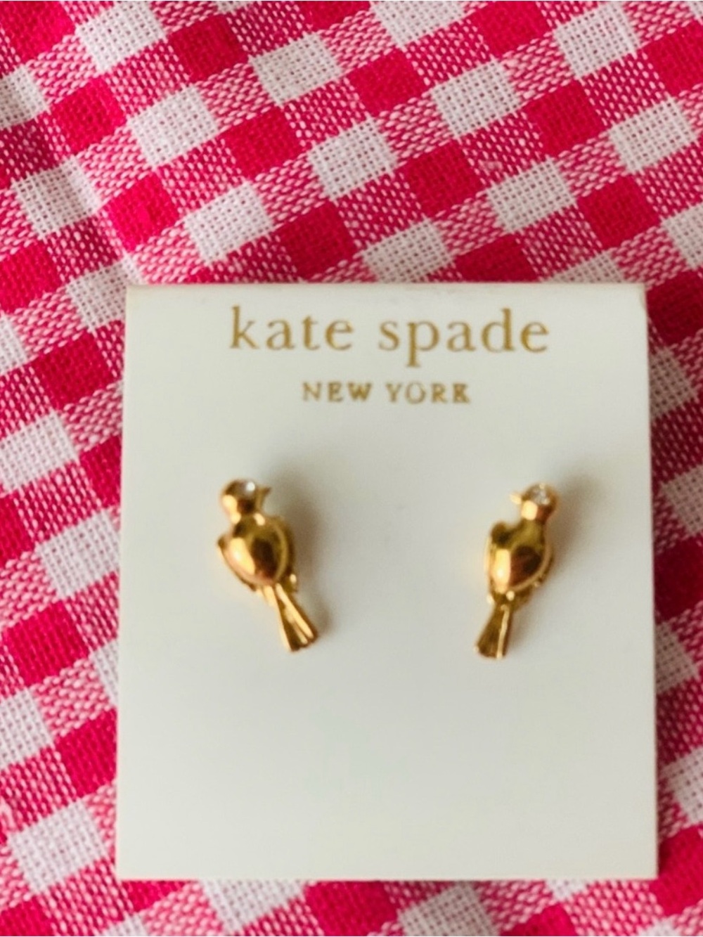 kate spade gold bird stud earrings